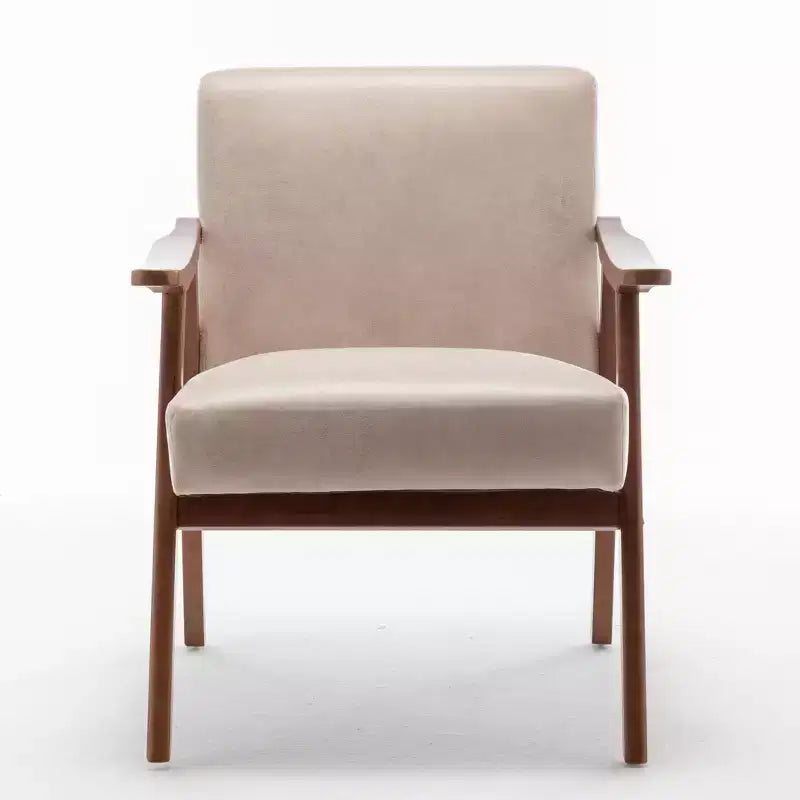 Fauteuils d'appoint Okak pour chambre, chaise moderne du milieu du siècle, cadre en bois massif, fauteuil d'appoint avec dossier extra-épais, fauteuil à oreilles, salle de lecture
