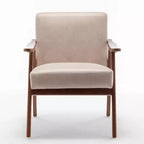 Fauteuils d'appoint Okak pour chambre, chaise moderne du milieu du siècle, cadre en bois massif, fauteuil d'appoint avec dossier extra-épais, fauteuil à oreilles, salle de lecture
