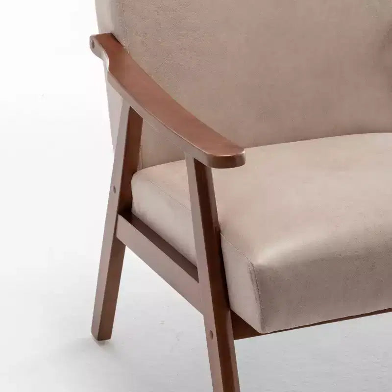 Fauteuils d'appoint Okak pour chambre, chaise moderne du milieu du siècle, cadre en bois massif, fauteuil d'appoint avec dossier extra-épais, fauteuil à oreilles, salle de lecture