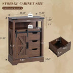 AMERLIFE Meuble de salle de bain de style campagnard avec porte coulissante type grange