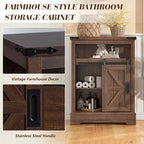 AMERLIFE Meuble de salle de bain de style campagnard avec porte coulissante type grange