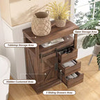 AMERLIFE Meuble de salle de bain de style campagnard avec porte coulissante type grange