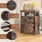 AMERLIFE Meuble de salle de bain de style campagnard avec porte coulissante type grange