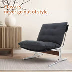 Fauteuil à dossier haut, Fauteuil d'appoint moderne, Chaises de salon avec pieds en métal et rembourrage doux, Fauteuils de canapé pour bureau à domicile, chambre à coucher, salle à manger