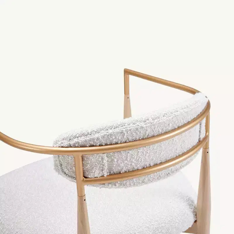 Lot de 2 tabourets de bar à manger en bouclette, avec pieds en métal imitation bois pour cuisine, salon, restaurant, café - Morden Fort