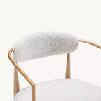 Lot de 2 tabourets de bar à manger en bouclette, avec pieds en métal imitation bois pour cuisine, salon, restaurant, café - Morden Fort