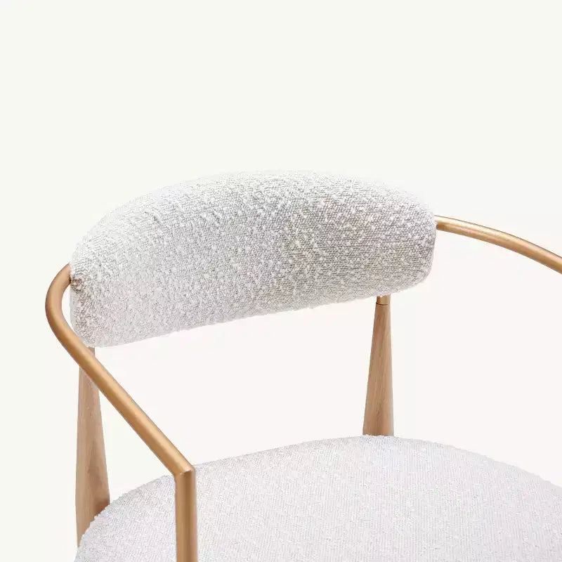 Lot de 2 tabourets de bar à manger en bouclette, avec pieds en métal imitation bois pour cuisine, salon, restaurant, café - Morden Fort