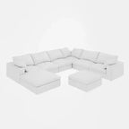 Grand canapé modulaire en duvet 8 places convertible, pour appartement