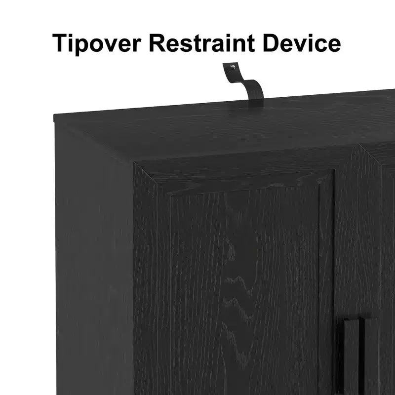 PexFix Meuble d'appoint en bois 36x31x16 avec étagères réglables, noir
