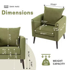 Fauteuil d'appoint rembourré moderne Okak pour chambre à coucher, fauteuil de salon confortable pour salon, appartement