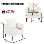 Fauteuil d'appoint rembourré moderne Okak pour chambre à coucher, fauteuil de salon confortable pour salon, appartement