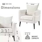 Fauteuil d'appoint rembourré moderne Okak pour chambre à coucher, fauteuil de salon confortable pour salon, appartement