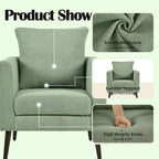Fauteuil d'appoint rembourré moderne Okak pour chambre à coucher, fauteuil de salon confortable pour salon, appartement