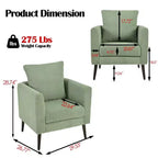 Fauteuil d'appoint rembourré moderne Okak pour chambre à coucher, fauteuil de salon confortable pour salon, appartement