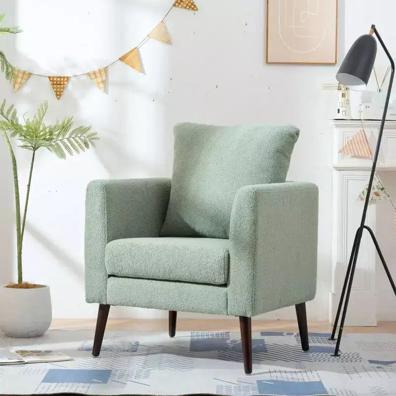 Fauteuil d'appoint rembourré moderne Okak pour chambre à coucher, fauteuil de salon confortable pour salon, appartement