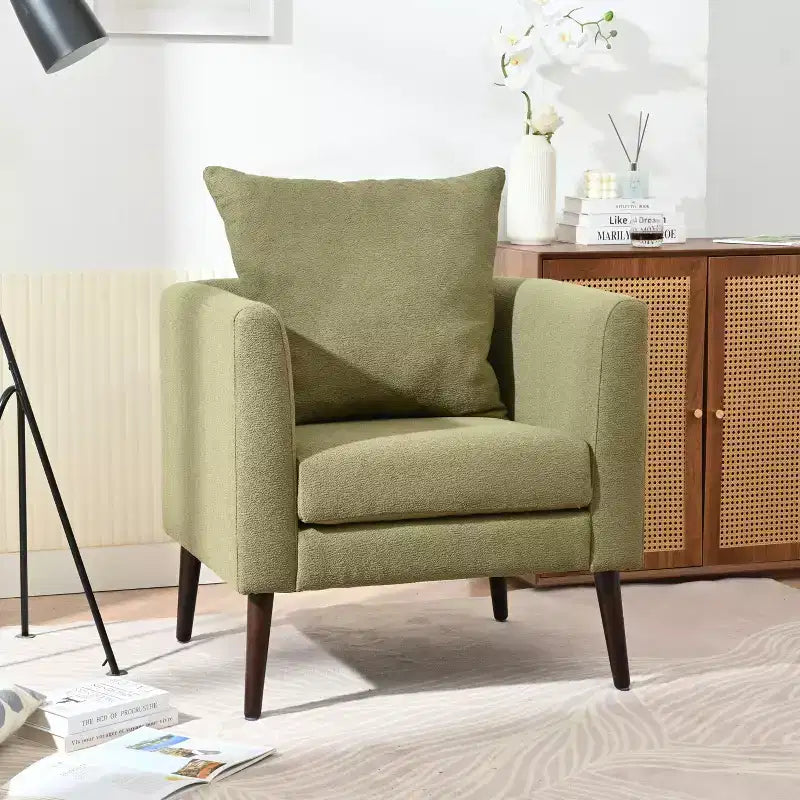 Fauteuil d'appoint rembourré moderne Okak pour chambre à coucher, fauteuil de salon confortable pour salon, appartement