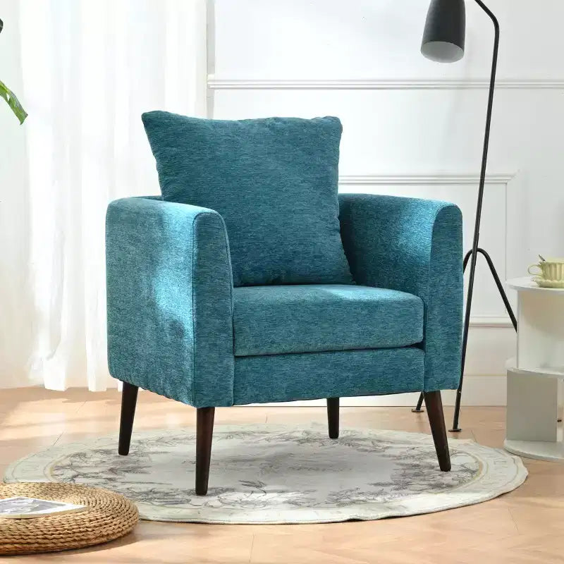 Fauteuil d'appoint rembourré moderne Okak pour chambre à coucher, fauteuil de salon confortable pour salon, appartement