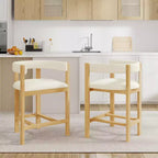 Tabouret de comptoir Christopher Knight Home Callista en bois d'hévéa rembourré avec dossier ouvert (lot de 2)