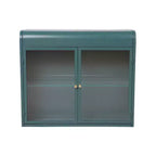 Chic Crate – Armoire murale 2 portes en métal vert armée avec étagères en verre trempé | Pour plusieurs pièces | Salle de bain, cuisine, bureau