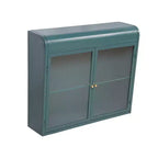 Chic Crate – Armoire murale 2 portes en métal vert armée avec étagères en verre trempé | Pour plusieurs pièces | Salle de bain, cuisine, bureau