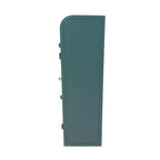Chic Crate – Armoire murale 2 portes en métal vert armée avec étagères en verre trempé | Pour plusieurs pièces | Salle de bain, cuisine, bureau