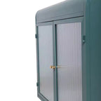 Chic Crate – Armoire murale 2 portes en métal vert armée avec étagères en verre trempé | Pour plusieurs pièces | Salle de bain, cuisine, bureau