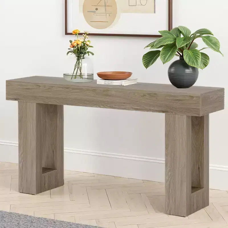 MAYEERTY Table console rustique de style campagnard de 63 pouces, table d'appoint pour entrée