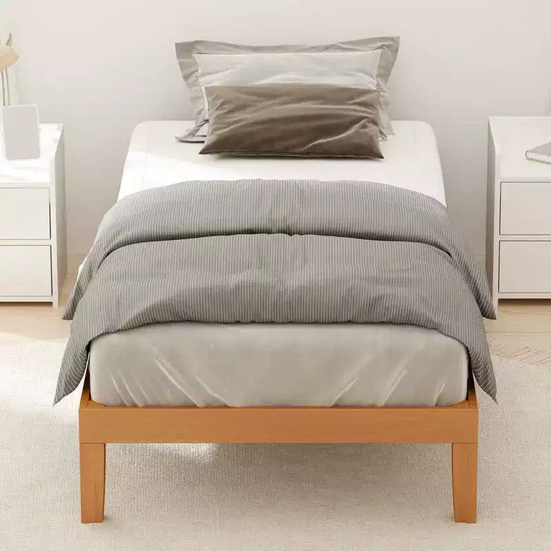 MAYEERTY Cadre de lit en bois sans ressort avec lattes robustes, design minimaliste et installation facile