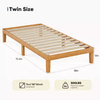MAYEERTY Cadre de lit en bois sans ressort avec lattes robustes, design minimaliste et installation facile