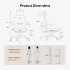 Chaise de bureau à domicile Newtral Magich-GPro avec repose-pieds - Accoudoirs 4D