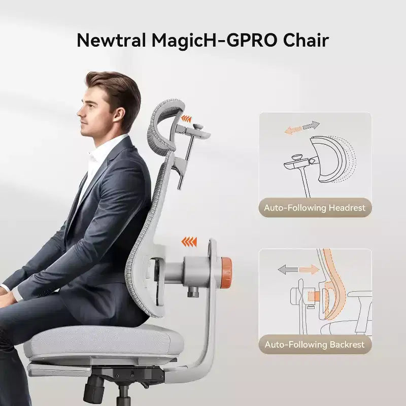 Chaise de bureau à domicile Newtral Magich-GPro avec repose-pieds - Accoudoirs 4D