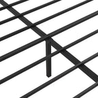 Cadre de lit King Size Okak avec tête de lit, lit plateforme moderne avec décorations en bois pour chambre à coucher, noir