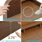Plan de travail pour lave-linge séchant, plan de travail pour buanderie avec étagère de rangement à 2 niveaux et rebords, protection supérieure pour lave-linge et sèche-linge