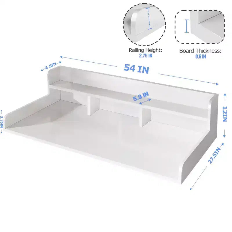Plan de travail pour lave-linge séchant, plan de travail pour buanderie avec étagère de rangement à 2 niveaux et rebords, protection supérieure pour lave-linge et sèche-linge