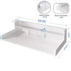 Plan de travail pour lave-linge séchant, plan de travail pour buanderie avec étagère de rangement à 2 niveaux et rebords, protection supérieure pour lave-linge et sèche-linge