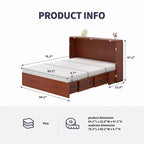 Lit escamotable Mjkone Queen avec matelas, lit-armoire cube pliable et compact