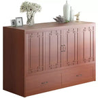 Lit escamotable Mjkone Queen avec matelas, lit-armoire cube pliable et compact