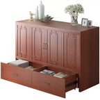 Lit escamotable Mjkone Queen avec matelas, lit-armoire cube pliable et compact