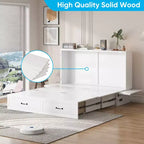 Lit escamotable Mjkone Queen avec matelas, lit-armoire cube pliable et compact