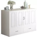 Lit escamotable Mjkone Queen avec matelas, lit-armoire cube pliable et compact