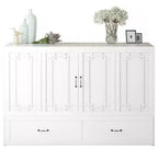 Lit escamotable Mjkone Queen avec matelas, lit-armoire cube pliable et compact