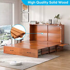 Lit escamotable Mjkone Queen avec matelas, lit-armoire cube pliable et compact