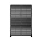 MAYEERTY 72x47x16 pouces, Paravent Intimité Extérieur Classique à Persiennes en Acier Galvanisé Noir, Lot de 6
