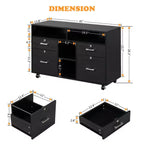 Meuble classeur Karl Home à 4 tiroirs en MDF noir de 104 cm de largeur