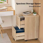 Classeur vertical à 2 tiroirs en MDF beige Karl Home de 38 cm de large