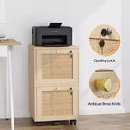 Classeur vertical à 2 tiroirs en MDF beige Karl Home de 38 cm de large
