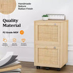 Classeur vertical à 2 tiroirs en MDF beige Karl Home de 38 cm de large