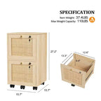 Classeur vertical à 2 tiroirs en MDF beige Karl Home de 38 cm de large