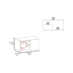 Table basse rectangulaire Okak avec étagère ouverte spacieuse et matériau durable pour salon/bureau, gain de place