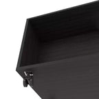 Table basse rectangulaire Okak avec étagère ouverte spacieuse et matériau durable pour salon/bureau, gain de place